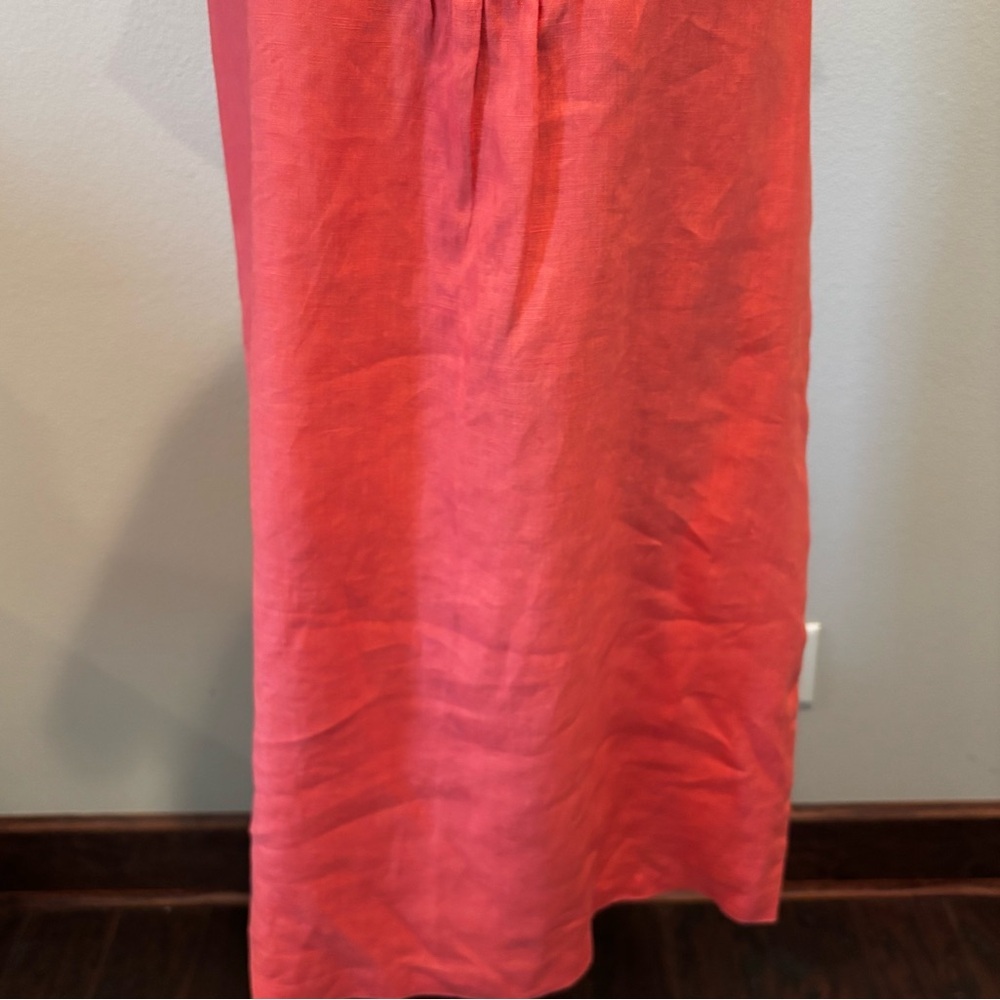 J. Jill Linen Short Sleeve Shirtdress, size 12, Relaxed Comfy Beachy Embroidered - Picture 6 of 12